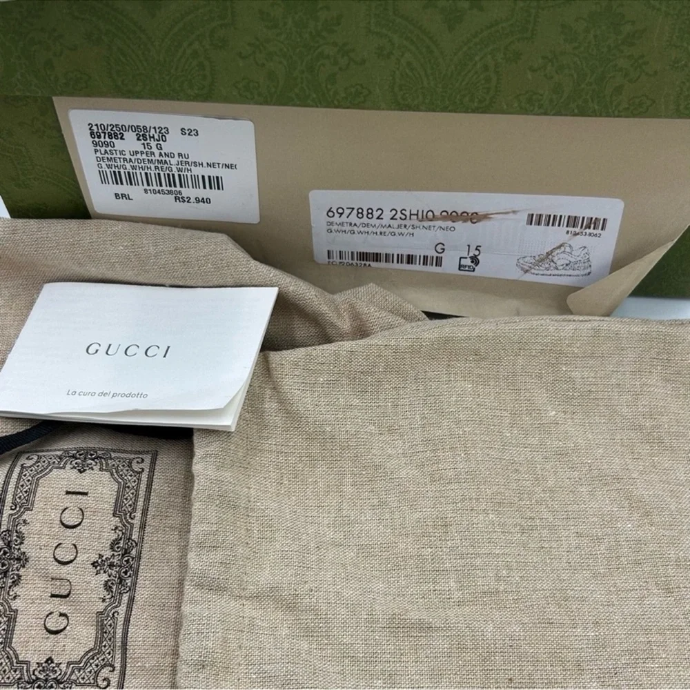 Men’s Gucci, low top basket sneakers size 15 made in Italy